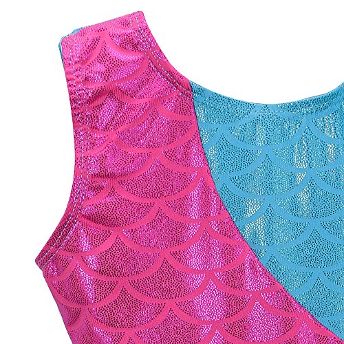 Image of HOZIY Leotards for Girls Gymnastics Kids Children Biketard Snowflake Ribbon Blue Purple Hot Pink Sparkle