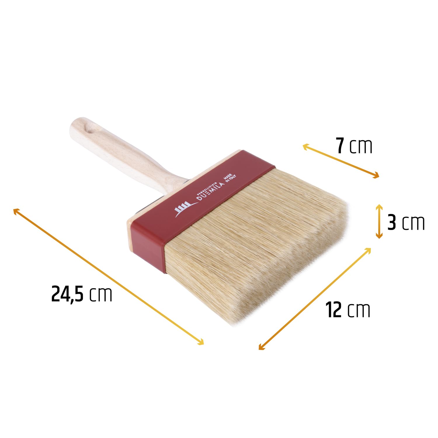 PENNELLIFICIO Professional Ceiling Brush, Mixed Bristles, Brown and Burgundy, 3x12 cm - Image 2