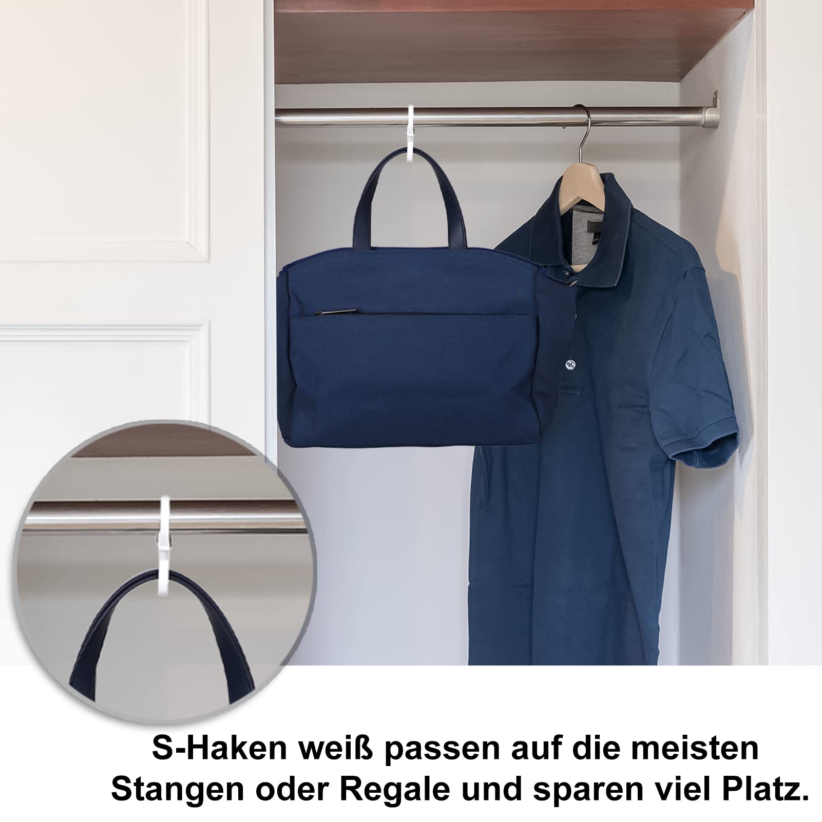 25 S-Haken Aus Kunststoff Schwarz - Mit Sicherheitsschnalle Gegen Runterfallen