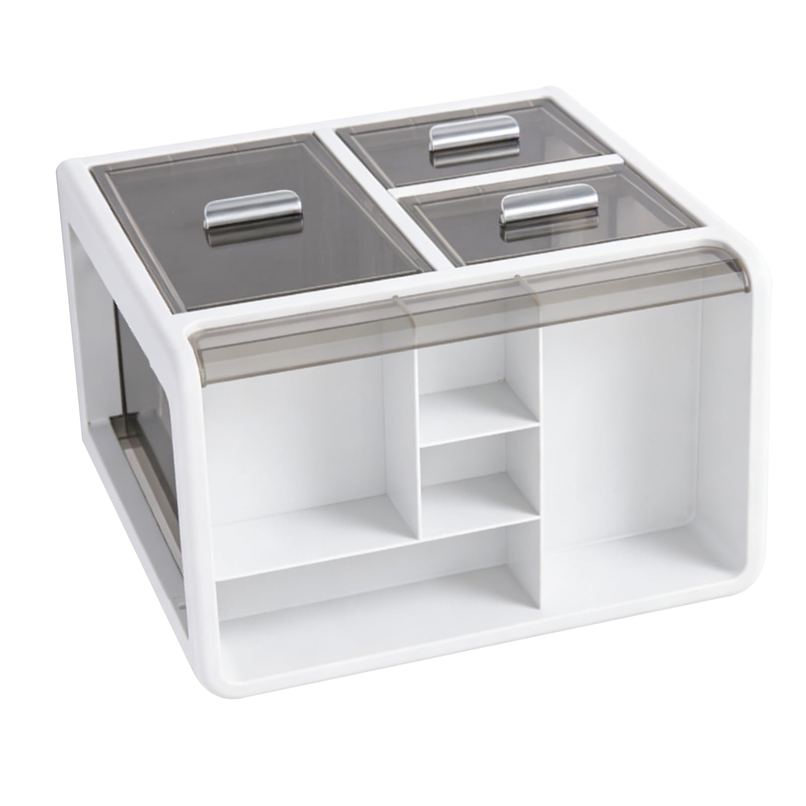 Organizer da Scrivania Trasparente, Organizer per Cassetti in Plastica PP Trasparente con 9 Cassetti Visibili, Design a Chiusura Stretta, Fondo Antiscivolo, per Ufficio, Casa, Scuola, (#1)