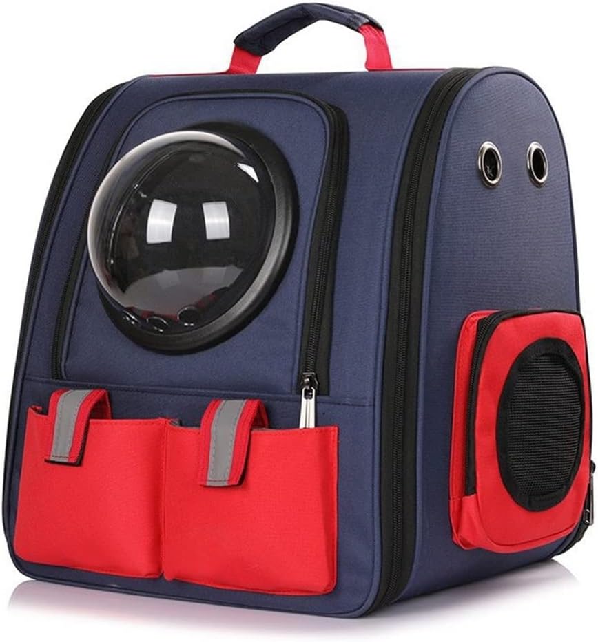 Portable Pet Backpack,Portable pet bag breathable cat bag dog backpack folding canvas,waterproof Anti-scratch Environmentally Friendly, for Hiking, Travel, Camping, Outdoor Activities ( Color : Pink )