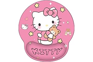 Hello Kitty PC Accessories: Cute Anime Kitty Mouse Pad with Wrist Rest