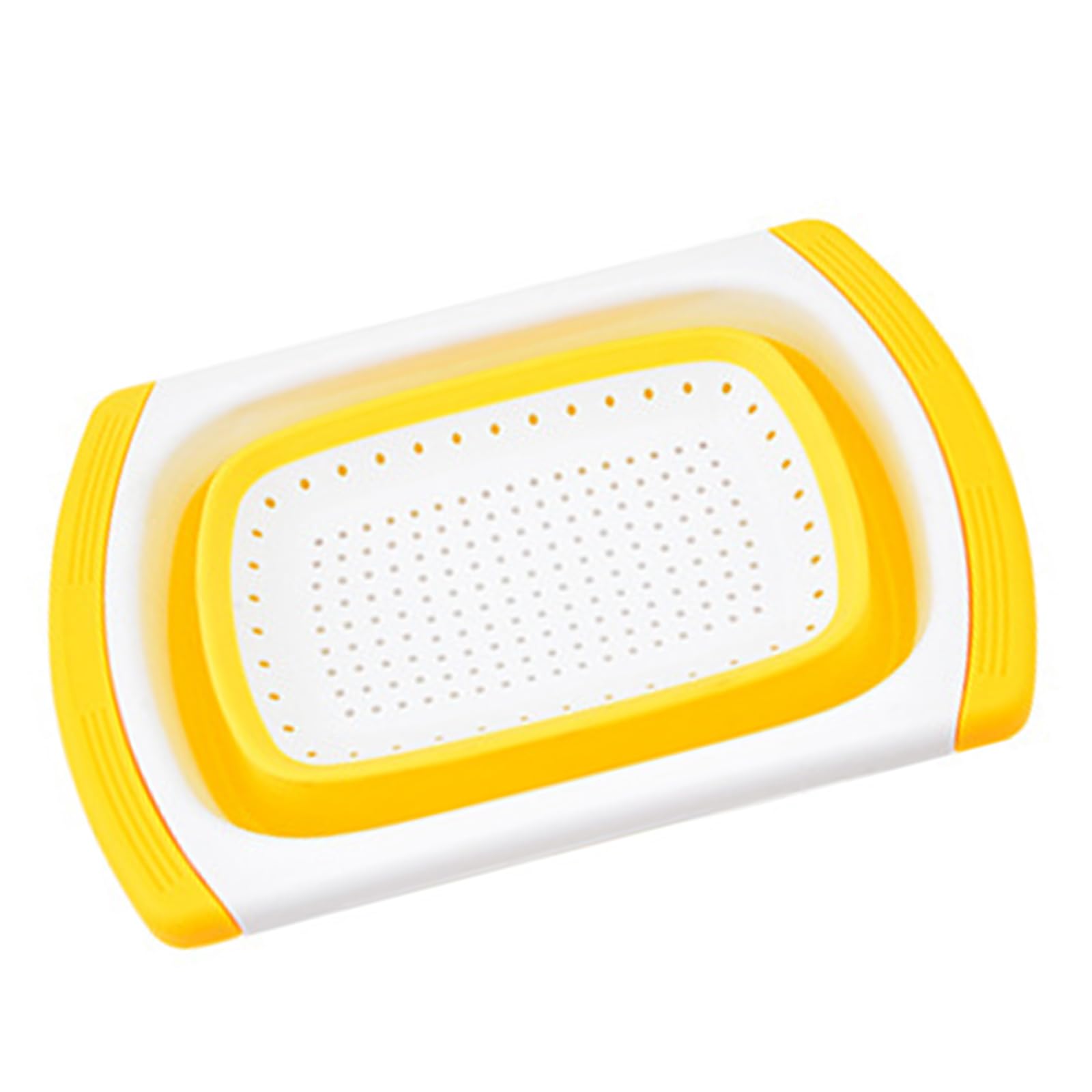 Jazuaiao Multipurpose Kitchen Strainer Vegetable Fruit Washing Drain Basket Folding Drainer Filter for Easy Draining and Cleaning Extendable Plastics Colander