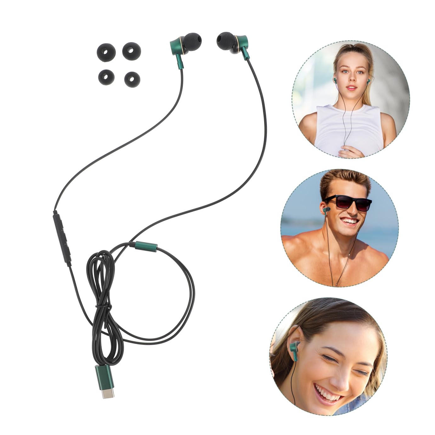 OSALADI 3piezas Auriculares In-Ear Tipo c Cancelación De Control De Micrófono y Diseño Ergonómico Auriculares para y