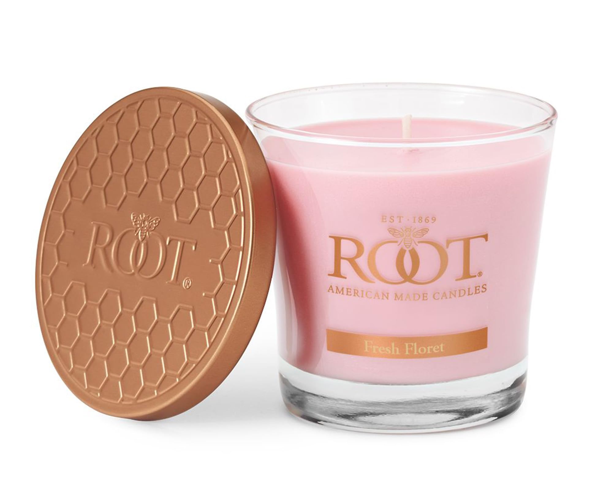 Root Candles Scented Candles Honeycomb Veriglass Premium Handcrafted Beeswax Blend Candle, Small, Floret