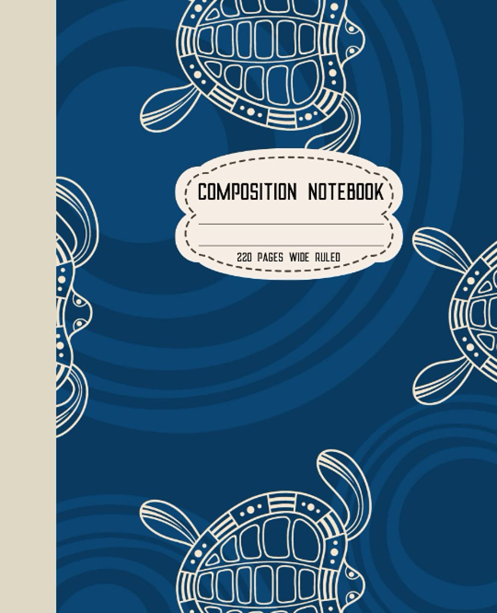 Australian Aboriginal Art Blue Turtles Composition Notebook: Extra Thick 220 pages Lined Paper Creative Writing Diary Story Journal