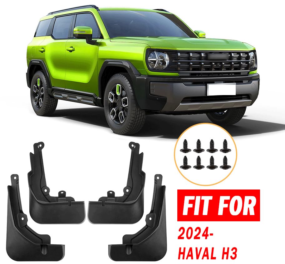 Image of Mud Flaps Mud Guards Fit for 2024- HAVAL H3, Front & Rear Mud Splash Guards Accessories - 4 Pc, Black