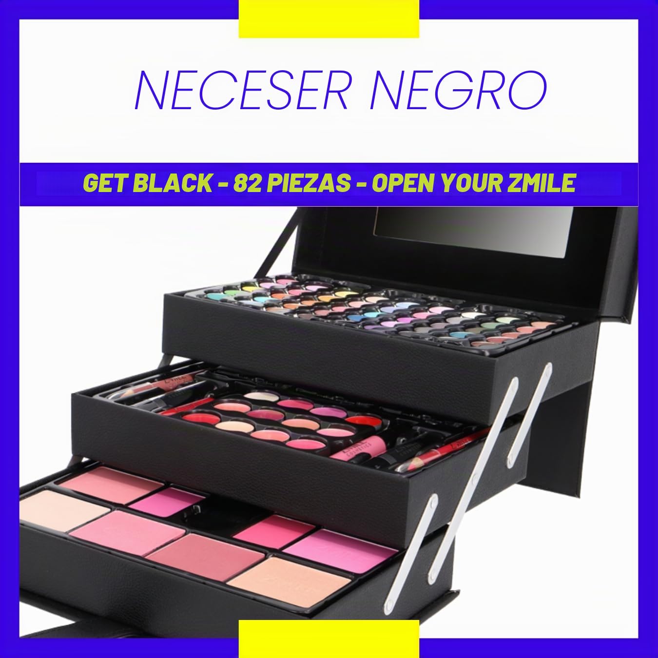 ZMILE Cosmetics - Maletín de maquillaje, Beauty Case Black, Cosméticos veganos