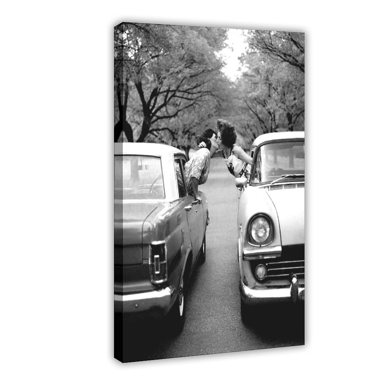 Mghdgd Vintage Lesbian Poster Black And White Feminine Decor Canvas Poster Bedroom Decor Landscape Office Room Decor Gift 08X12inch(20X30cm)