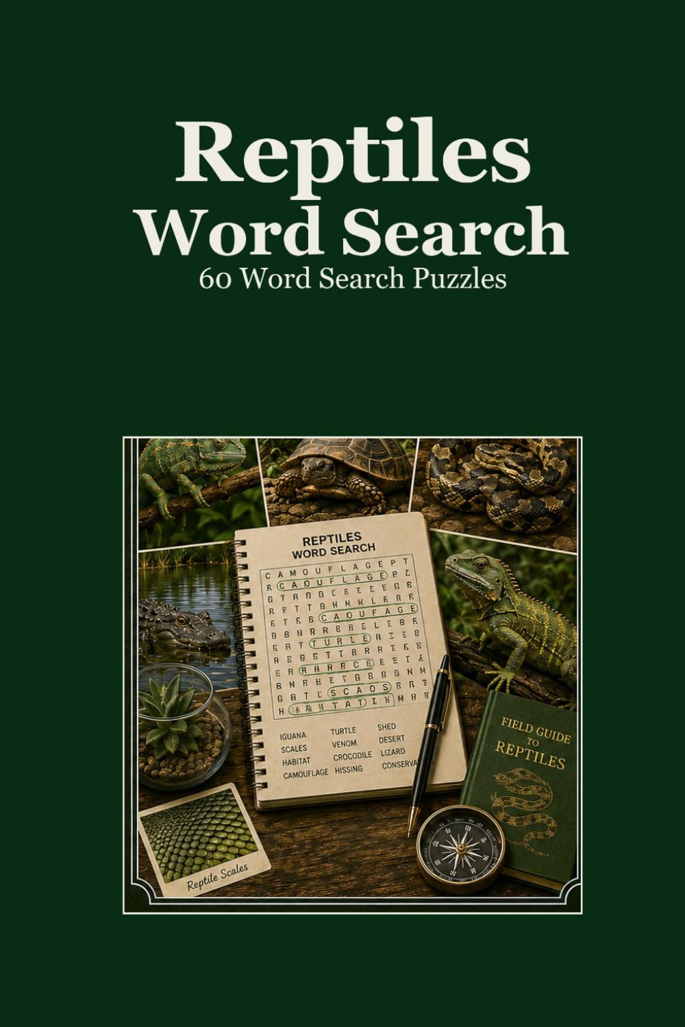 Reptiles Word Search 60 Word Search Puzzles: |6x9 Inches, 120 Pages | 60 word search Puzzles | Solutions Included|
