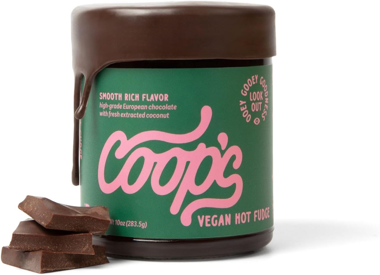 Vegan Hot Fudge Sauce 10.6 OZ - Gluten Free Vegan, Kosher, Non GMO, Gourmet, All Natural, Plant Based Dairy Free Whipped Topping for ICecream, Sundae, Panckaes, Milshake and more