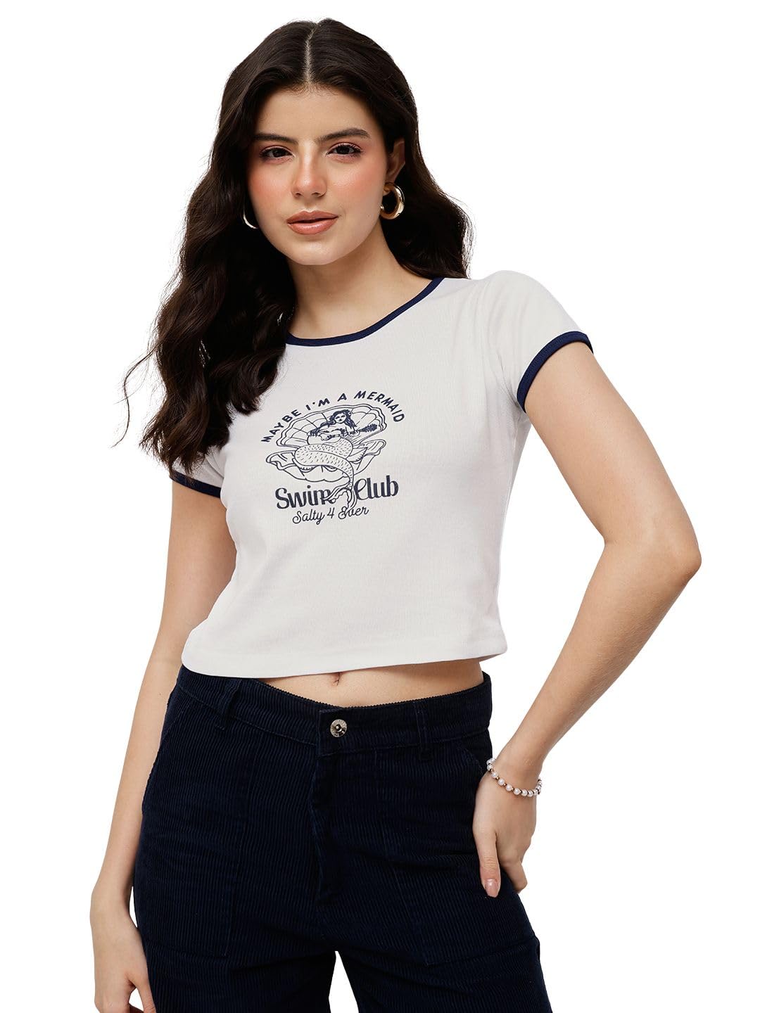 nümae Womens 100% Cotton Graphic Print Crop Top-picture-34