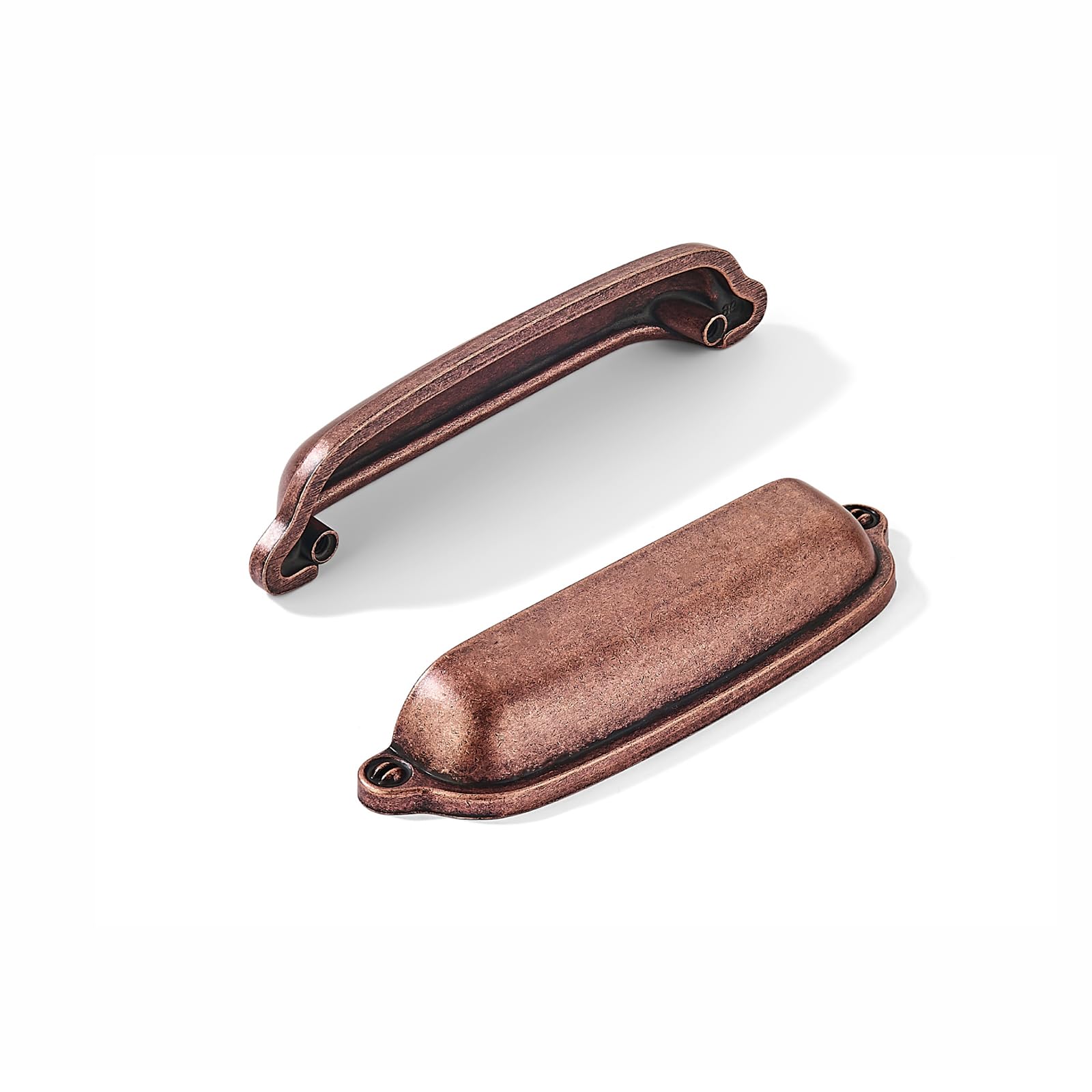 KHTUMEWARE-170357 Antique Copper Cabinet Pulls CTC 4 in (102 mm) 10-Pack