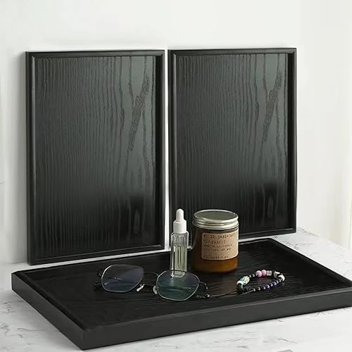 Miniatura 5 de Bandeja extragrande de madera maciza de 22 x 18 pulgadas para servir té, mesa de café, aperitivos, comidas, plato de servir, cocina, fiesta, bar,