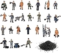 Vista 1 de Juego de 27 figuras de personas a escala 1:87 con kit de base de roca en miniatura para escenas en miniatura