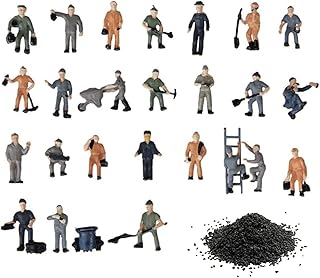 27-Piece 1:87 Scale Railroad Worker Figures with Rock Basing Kit