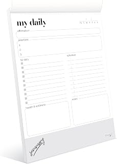 Daily Planner Notepad A5 Size (8.3"x5.8") To Do List, Undated Daily Organizer, Productivity Planner For Men and Women. Stylish Design, Quality Paper, Hardcover. For Home Office School Work and College
