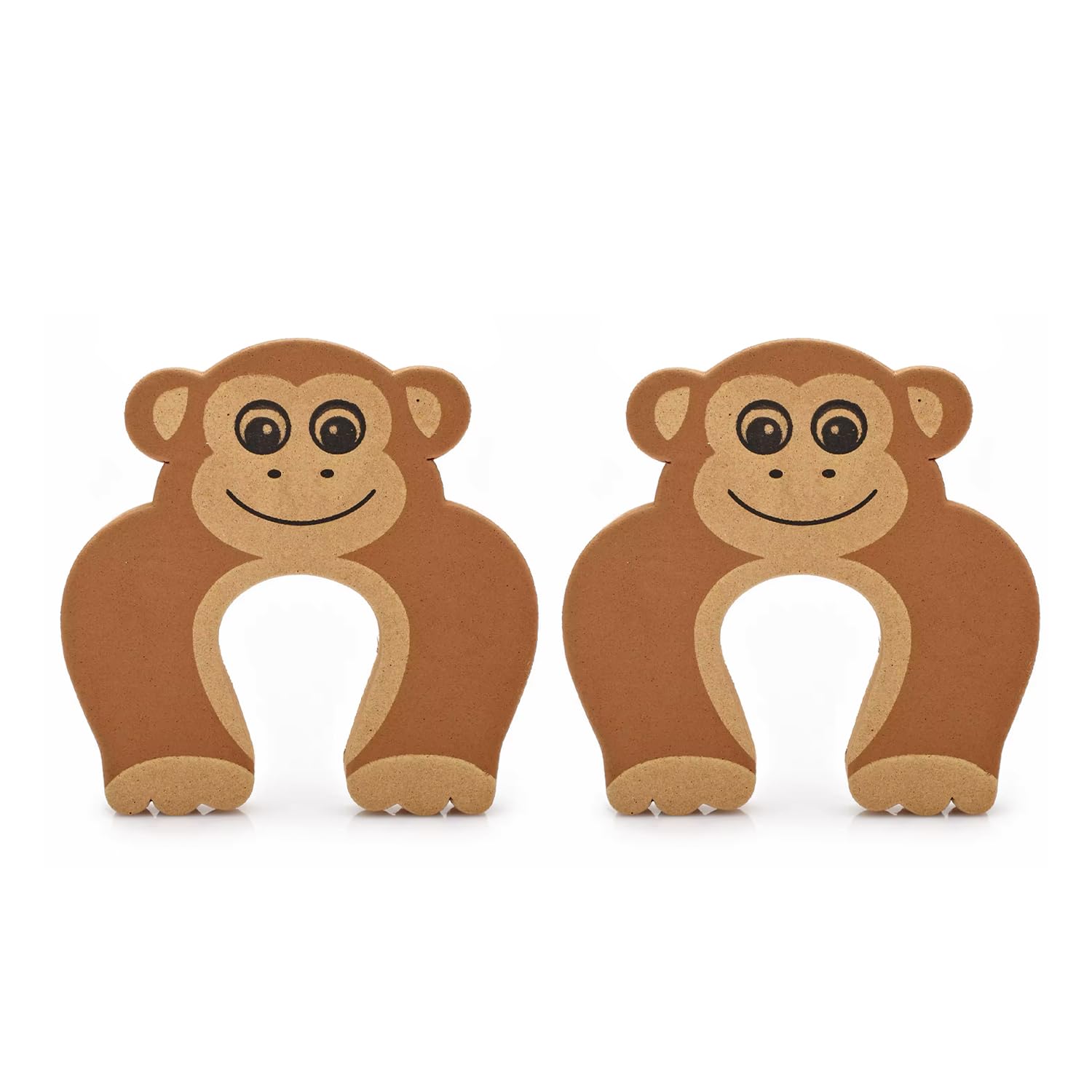 SAFE-O-KID Fit All Sleek Monkey Shape,Strong Silicone Eva, Finger Pinch Guard Pack Of-2,Brown