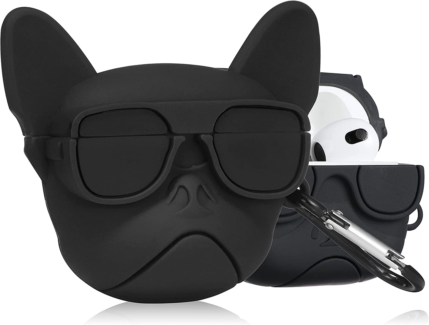 MOBM Airpods 3 3rd Generation Case Cute 3D Lovely Unique Cartoon for Airpod 3 Silicone Cover Fun Funny Cool Design Cases for Boys Girls Kids Teen for Air pods 3 (2021) ((BLACK DOG))