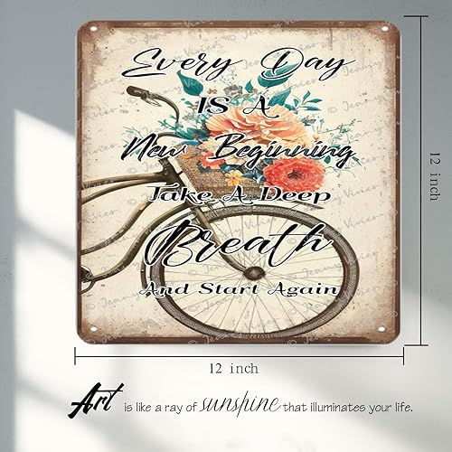 Miniatura 3 de Every Day Is A New Beginning Take A Deep Breath And Start Again - Letreros de lata con versículos bíblicos inspiradores para decoración de pared