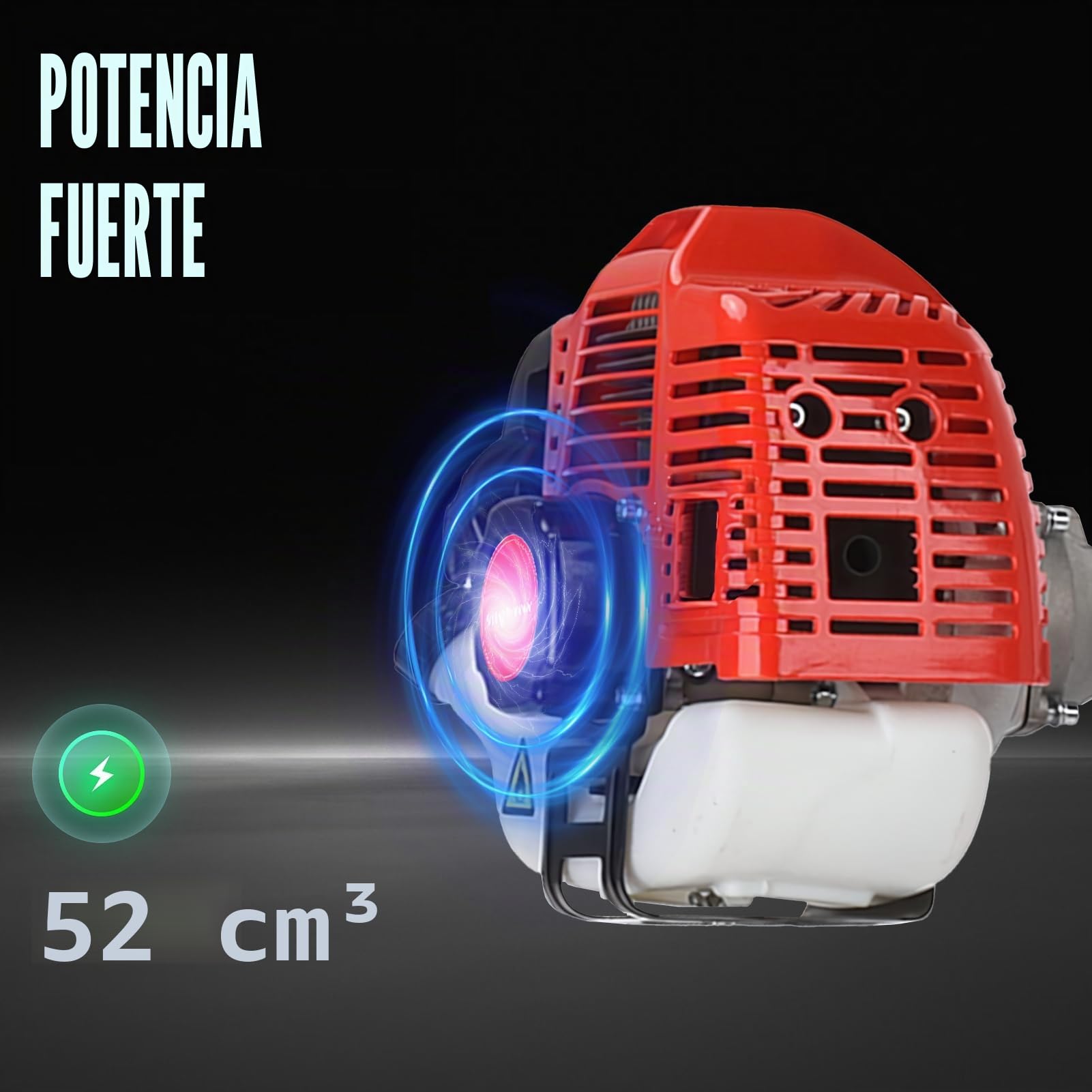 Desbrozadora de gasolina de 52 cc de 2 tiempos, desbrozadora de jardín, 2 en 1, desbrozadora de gasolina y césped