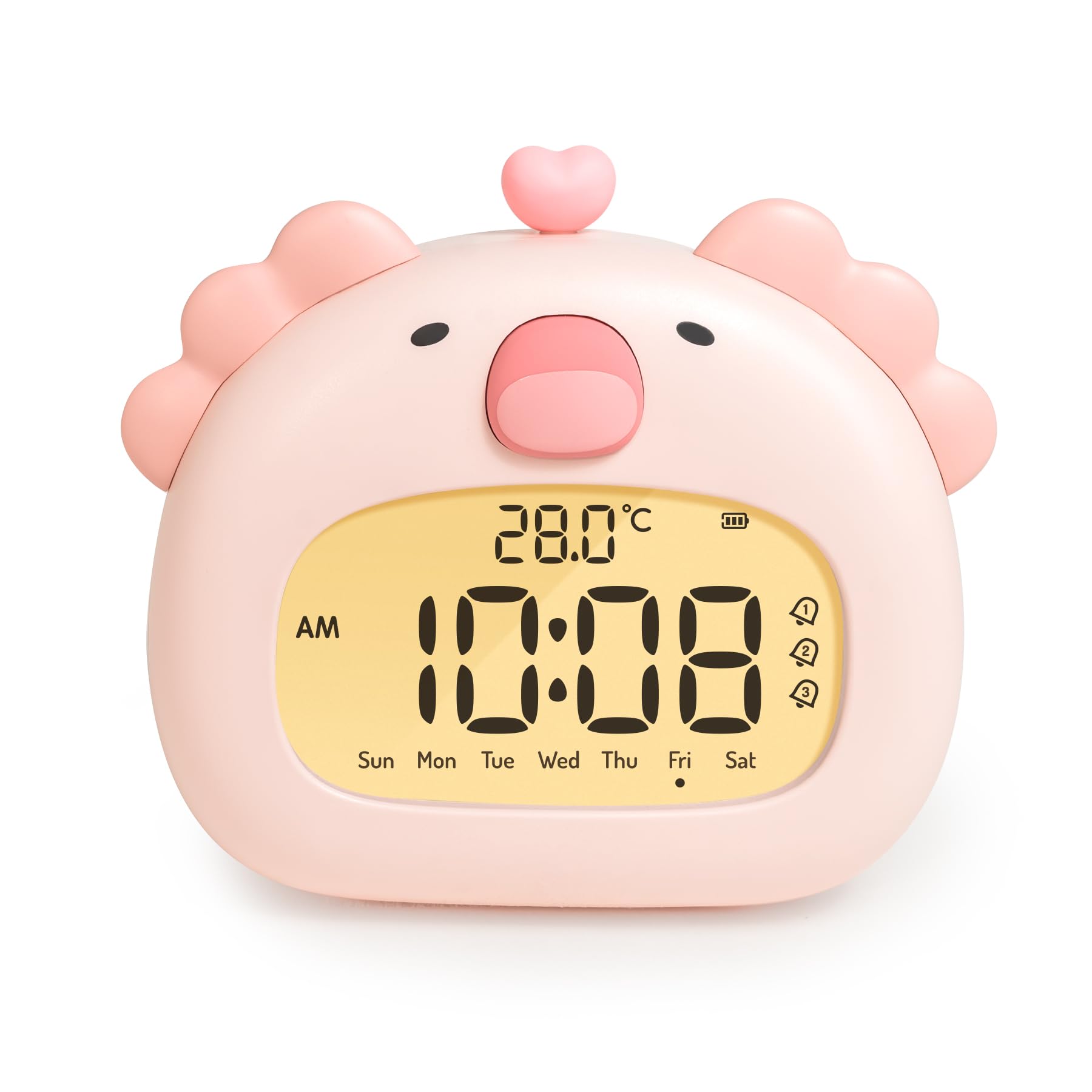 IHALO Axolotl Alarm Clock with Night Light for Kids, Cute Alarm Clocks for Bedrooms Ok to Wake Clocks, Animal Tabletop Room Decoration for Teen Girls Boys