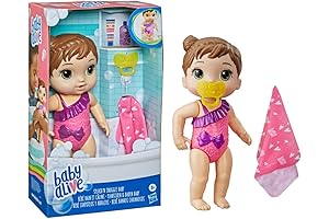 Baby Alive Spa Splash and Snuggle Doll with Water Play Accessories for Brown Hair