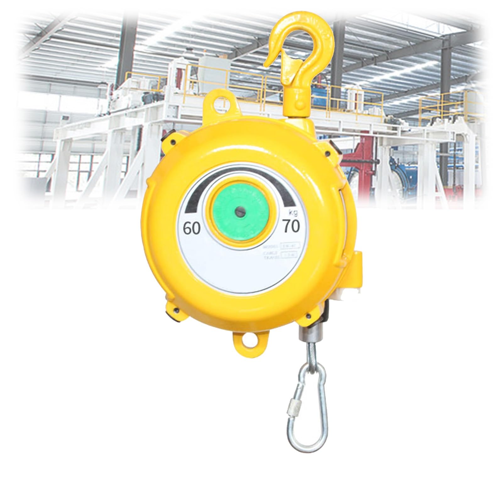 1pc Retractable Spring Balancer - Heavy Duty Tool Balancer with Hook and Wire Rope for Efficient Work and Reduced Fatigue(60-70kg)