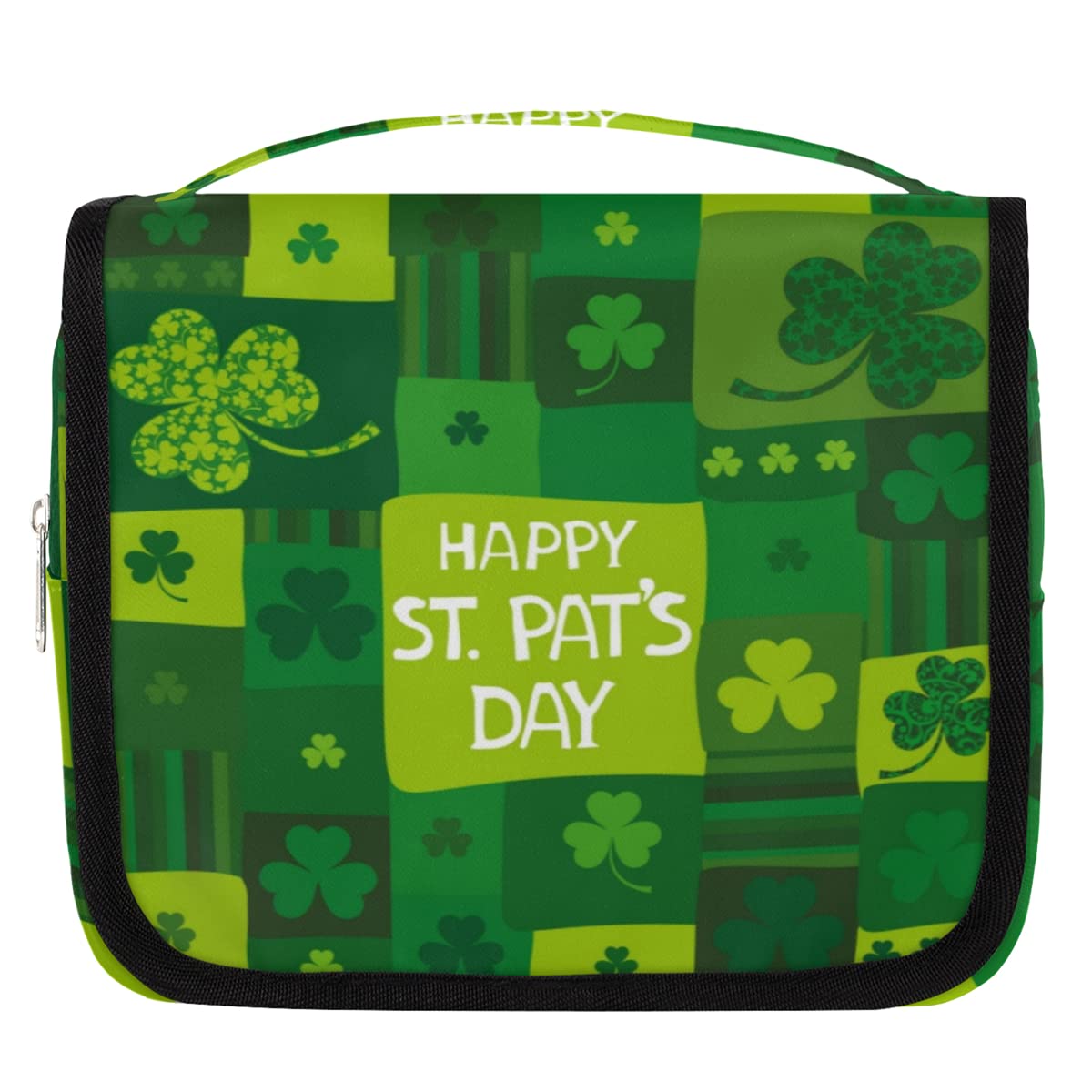 Happy St Patricks Day Podróżna kosmetyczka Patryka Dzień Mycie Torba Unisex Wiszące przybory toaletowe Kosmetyczka Organizer do makijażu, wielobarwny, Jeden rozmiar