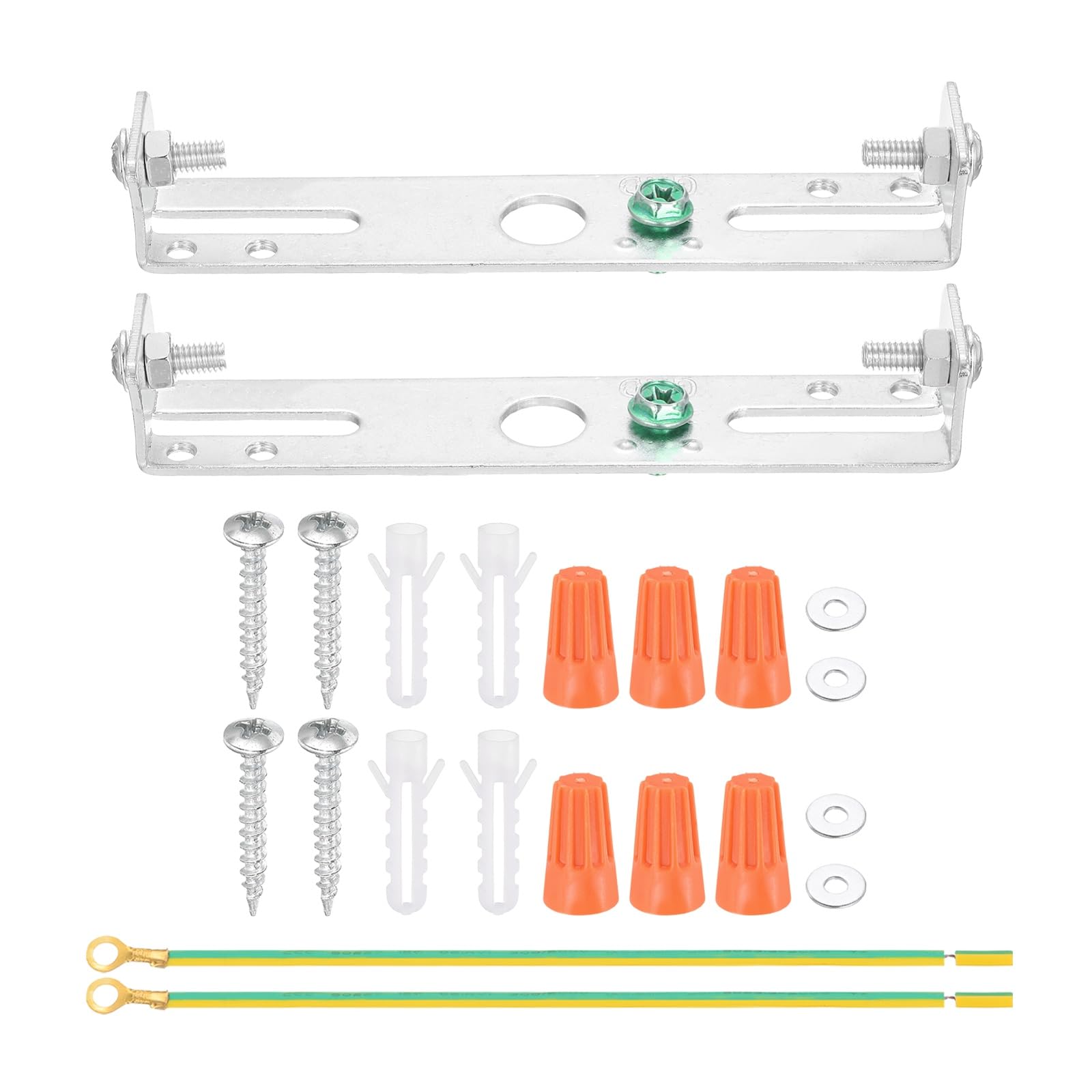 PATIKIL 100mm(3.9") Universal Light Fixture Mounting Bracket Square Kit, 2Set Lamp Crossbar Ceiling Light Plate Wall Mounting Bracket with Screw for Chandelier Ceiling Pendant Wall Lighting