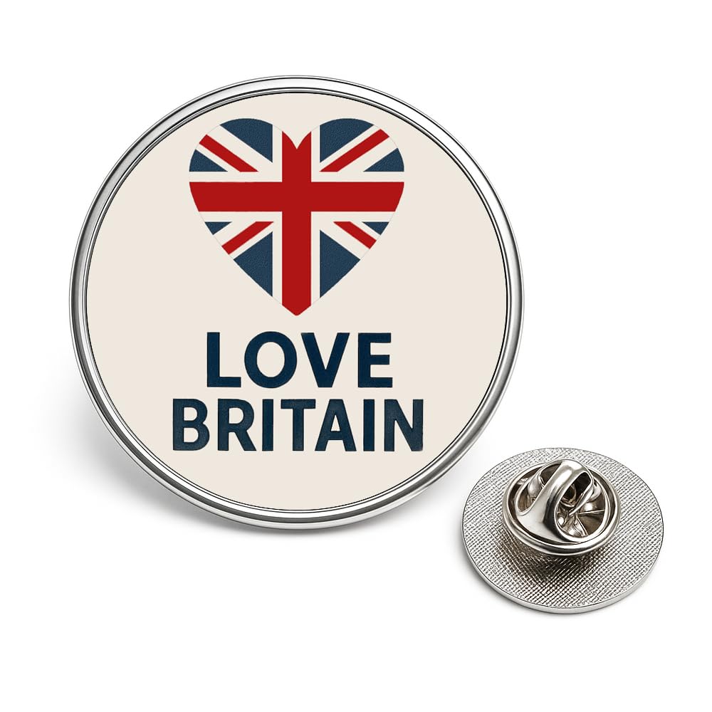 Union Jack Lapel Pin Badge British Flag Brooch UK Souvenir Patriotic Pin for Royal Events Remembrance, Veterans National Celebrations Great Britain Collectable Gift (20mm) (Love Britain)