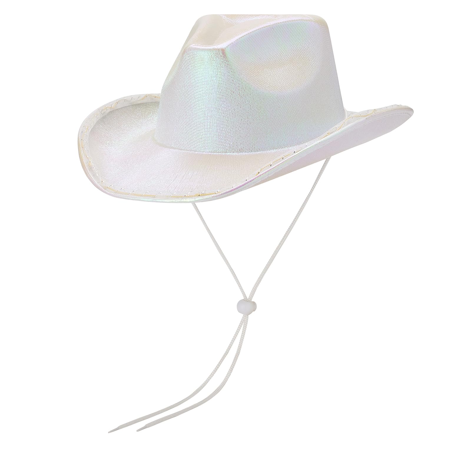 Niceyoeuk Women Cowboy Hats with Colorful LED Light Fluffy Feather Brim Cowgirl Hat for Halloween Cosplay Costume Party (G, One Size)
