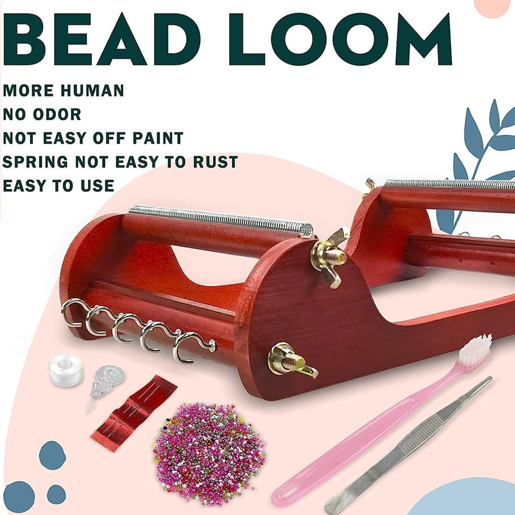 Kit di piccole perline di legno, kit per realizzare braccialetti di gioielli fatti a mano per principianti, strumento per intrecciare perline, di, 33 cm*29 cm
