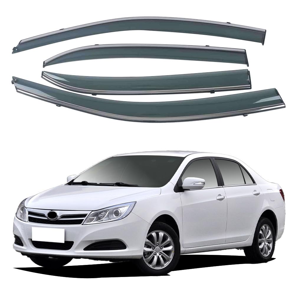 liufangfc Wind Deflectors for BYD S6 2012-2018 – 4pc Tape-On Smoked Visors, Weatherproof, Anti-Salt/Snow, Low-Noise