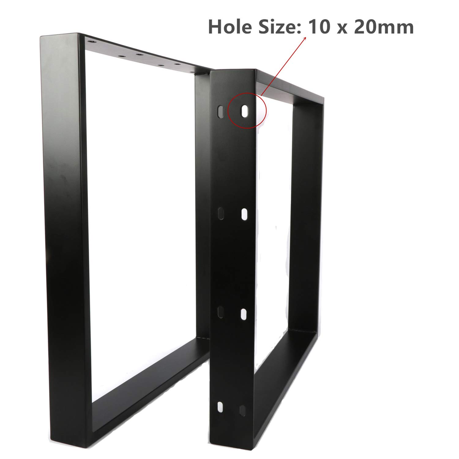 MYOYAY Metal Table Leg Square 2 Pack Industrial Steel Tube Iron Desk