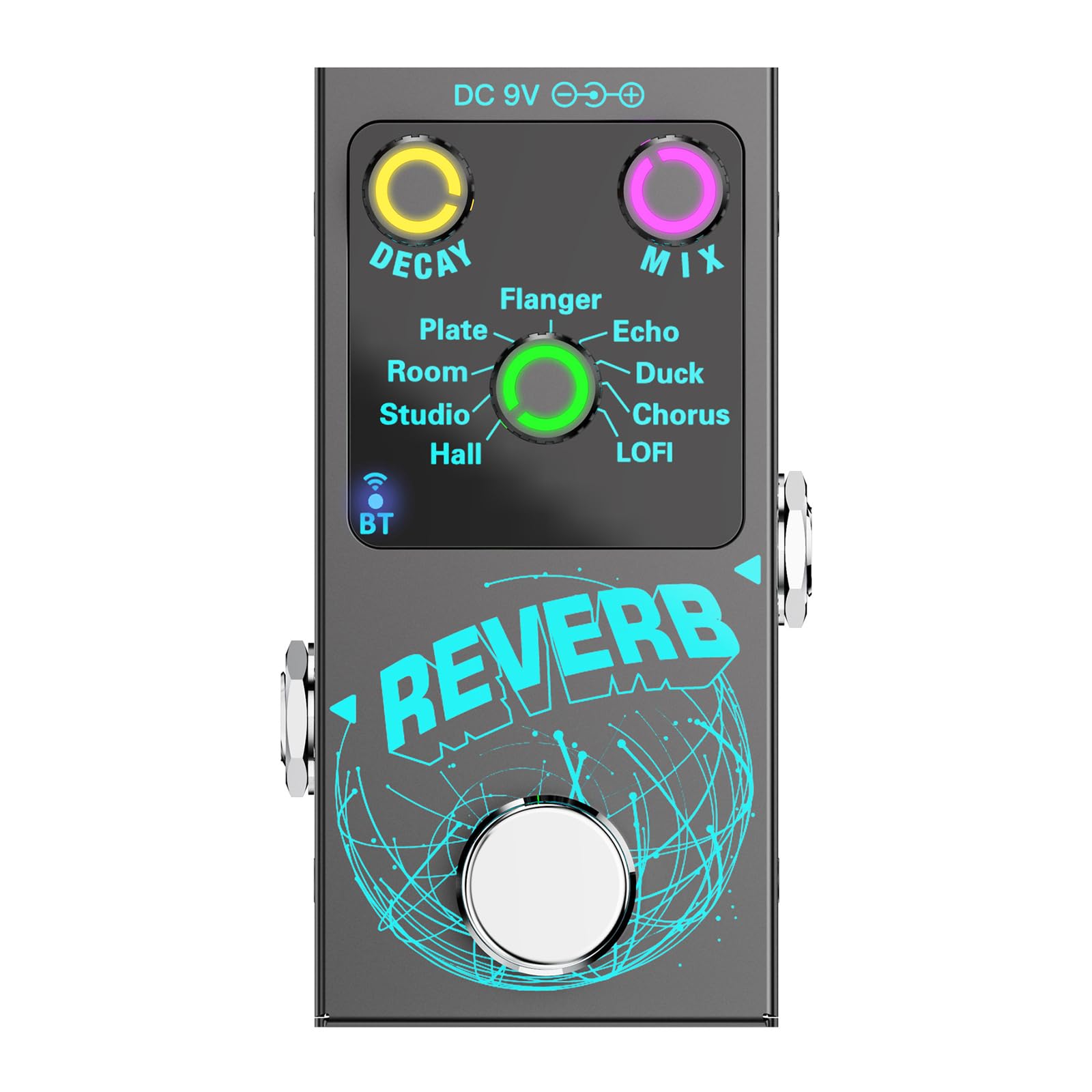 Guitar Reverb Effector Single Block Reverb Effector Digital Reverb Guitar Effect Pedal 9 Modes Guitar Effect Pedal