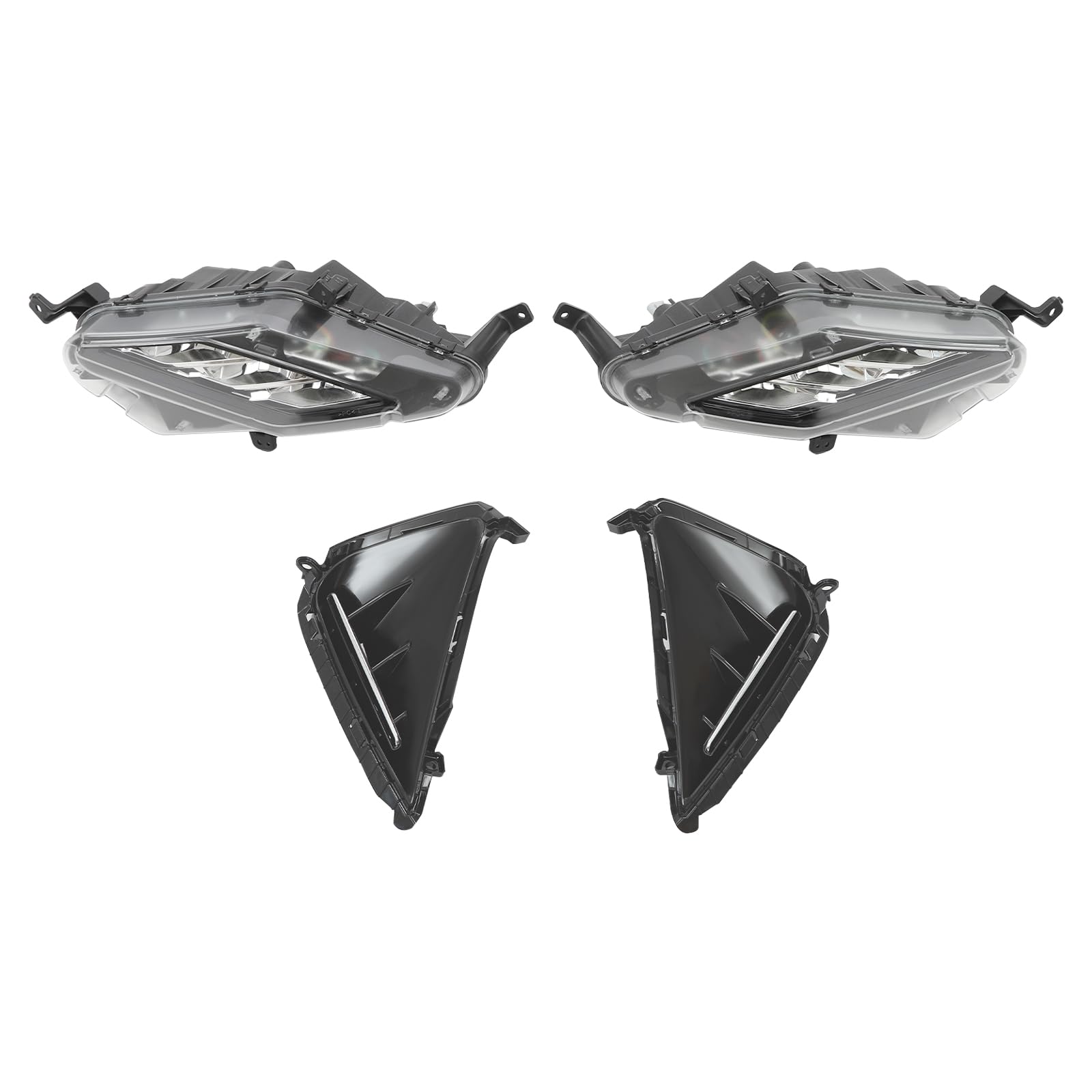 SuiYuLn For 2022-2023Kia Forte Fog Light& Fog Cover Bezels Assembly,LED Fog Light with1 Pair* Frames,Right and Left Fog Light Lamp Replacement