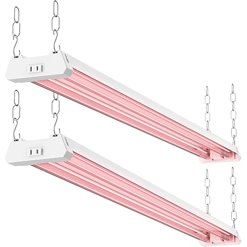 Sunco 4FT LED Grow Light for Indoor Plants 40W, Full Spectrum, Hanging Suspended Fixture, Linkable, Plug in, Greenhouse Year Round for Indoor Plants Seedlings Vegetables Flowers 2 Pack.