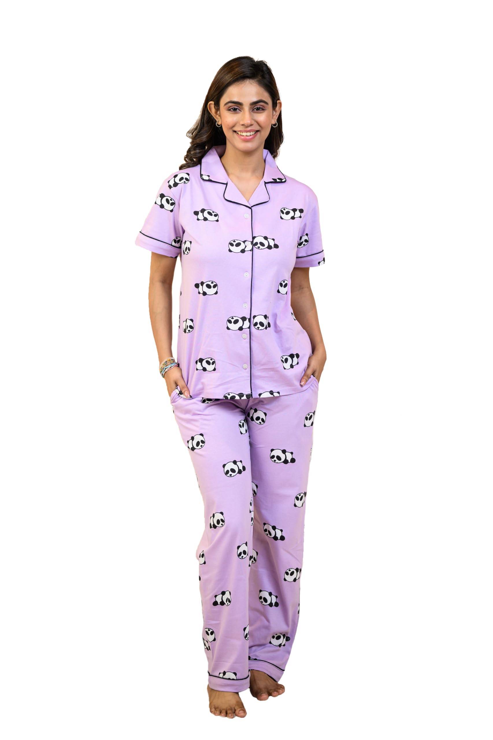 Purple Panda Pyjama Set, Purple-image-4
