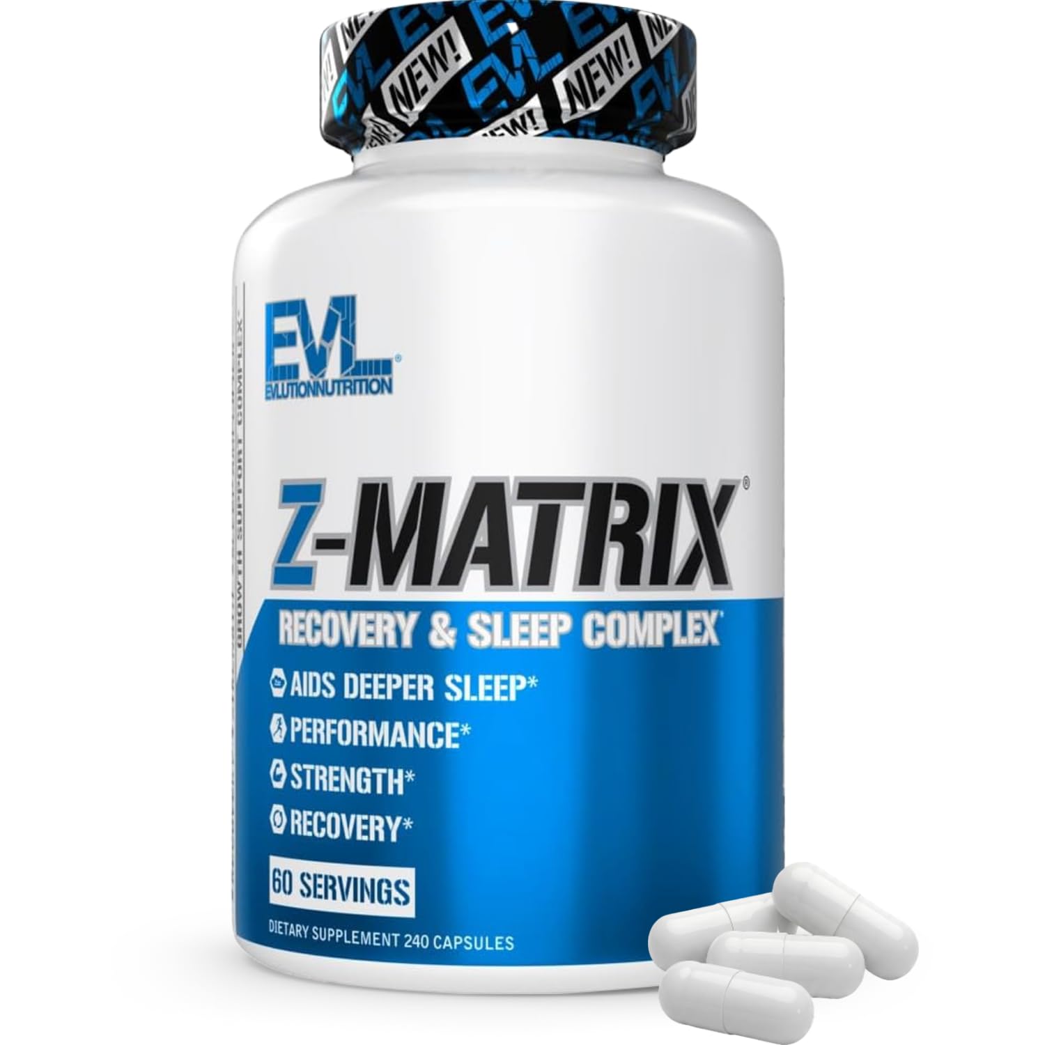 EVL Post Workout Recovery Supplement - Magnesium and Zinc - ZMatrix Zinc Magnesium Aspartate Muscle Recovery Supplement for Sleep Support and Muscle Health