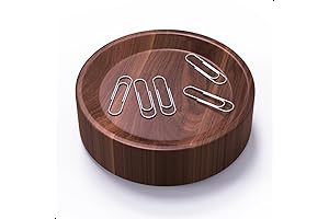 Aesthetically-Pleasing Large Magnetic Walnut Wood Paper Clip Holder