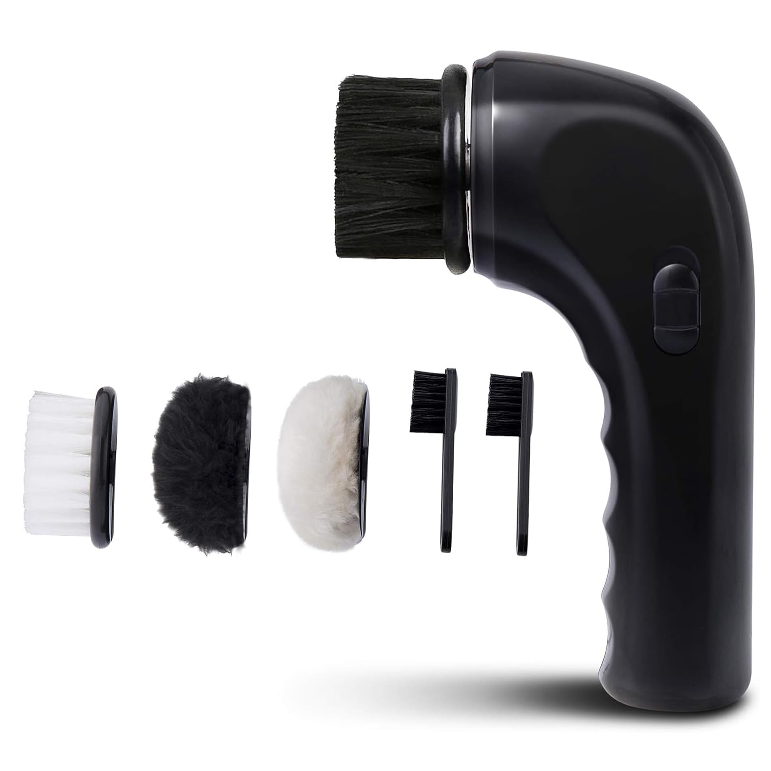 TsoLay Spazzola per Scarpe Elettrica, Spazzola per Pulizia Scarpe Elettrica, Kit Lucidascarpe Portatile con 4 Testine Sostituibili, Lucidatore per Scarpe, Adatto per Pelle, Borsa, Seggiolino Auto