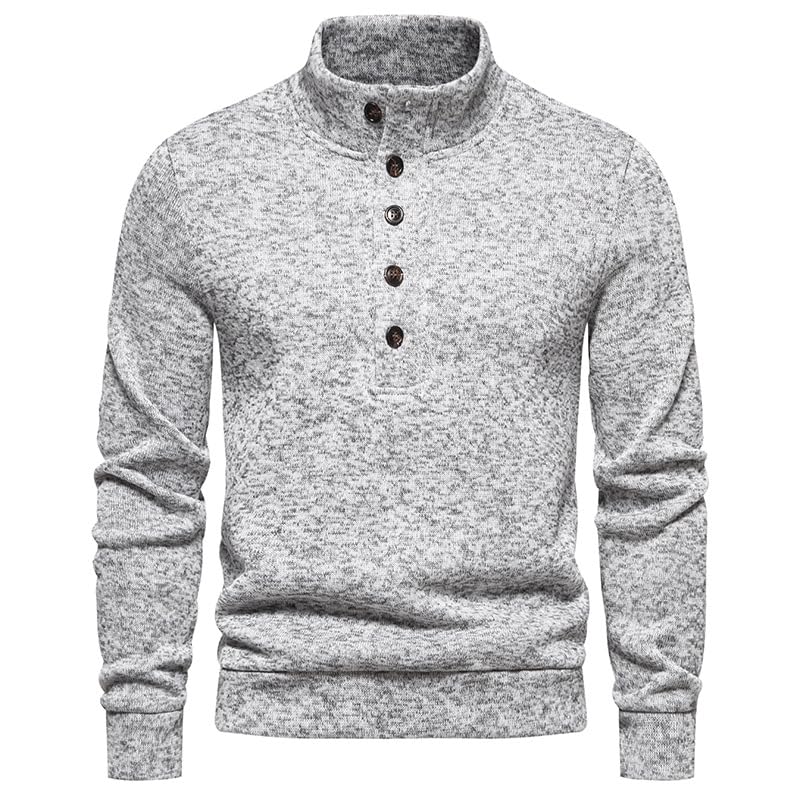 mastyle Men’s Button Sweater Solid Color Pullover Knit Sweater-picture-34
