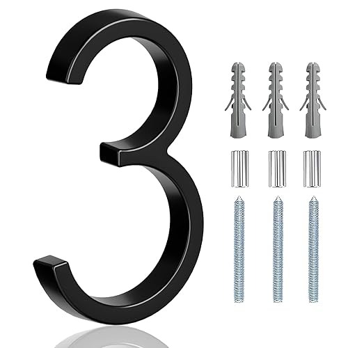 5" Floating Stainless Steel Address House Number, Modern Metal Anti-Rust