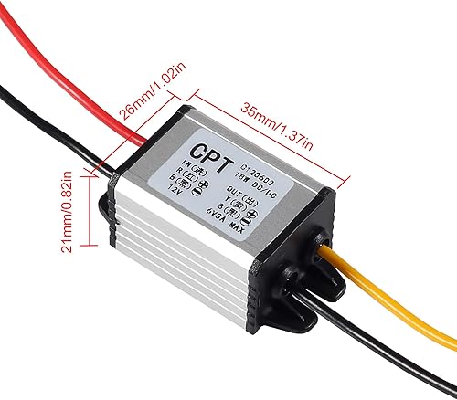 Miniatura 3 de Paquete de 2 convertidores de 12 V a 5 V, módulo de fuente de alimentación de tablero regulador de voltaje CC, CC 6.3-22V 12 voltios a 5 voltios 3A