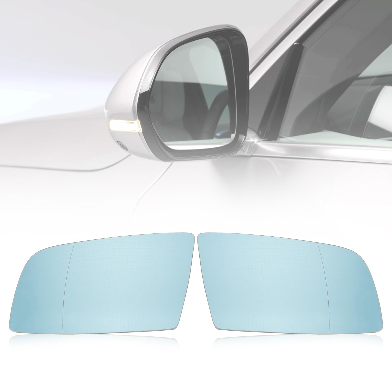 Espejos Retrovisores Calefactables para E60 E61 E63 E64 Espejo Retrovisor Izquierda y Derecha Incluye una Base de Montaje y un Conector Fácil de Instalar Espejo Asférico 51167251649