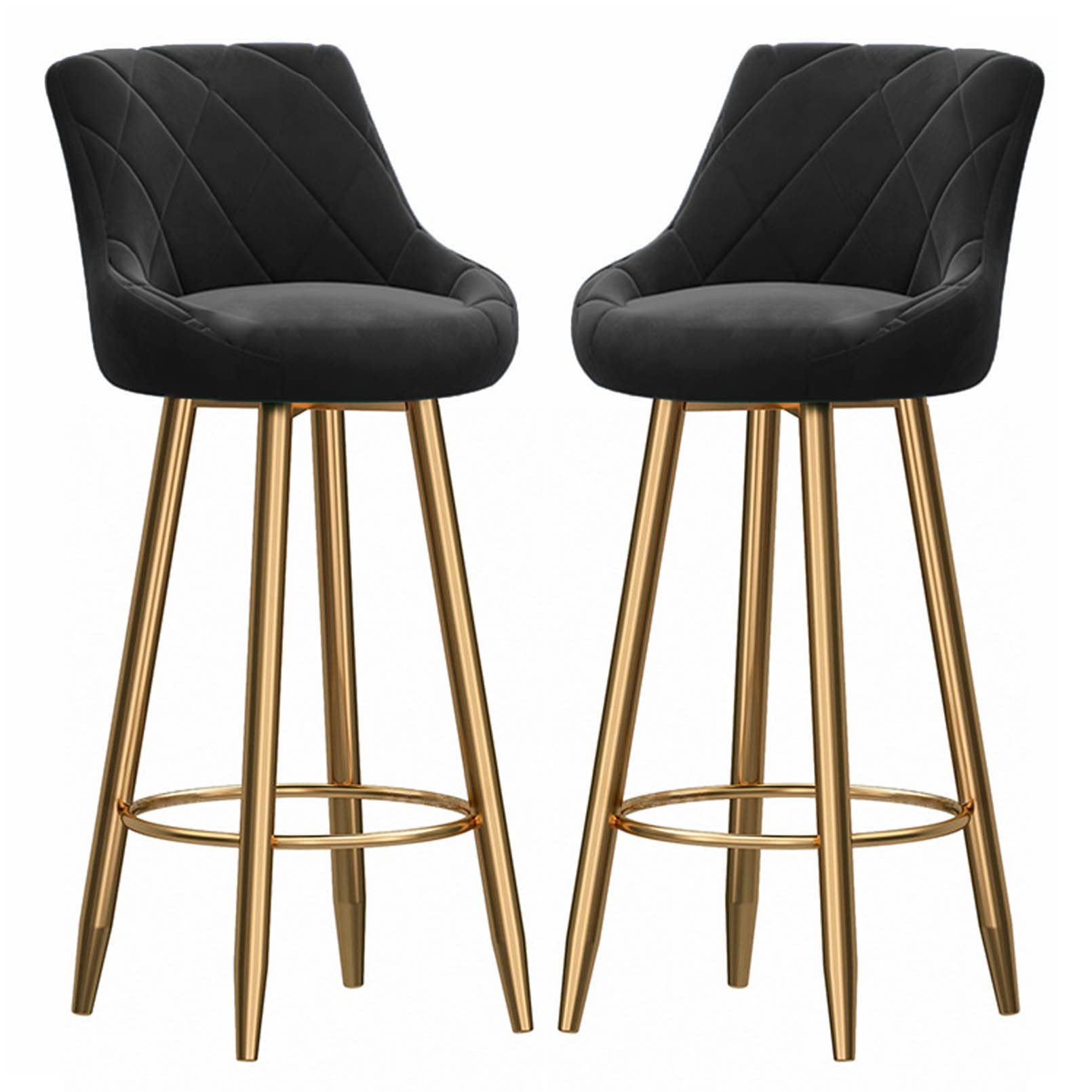 Tabourets de bar velours avec repose-pieds pour bureau de spa et salon de coiffure