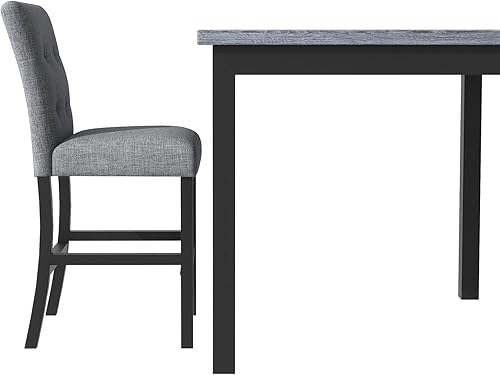 Miniatura 9 de Juego de mesa de comedor de 5 piezas con una mesa de comedor de mármol sintético y cuatro sillas de asiento tapizadas para muebles de cocina y sala