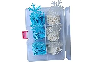 50 Edible Christmas Cake Decorating Snowflakes Christmas Winter Party Decoration White and Blue