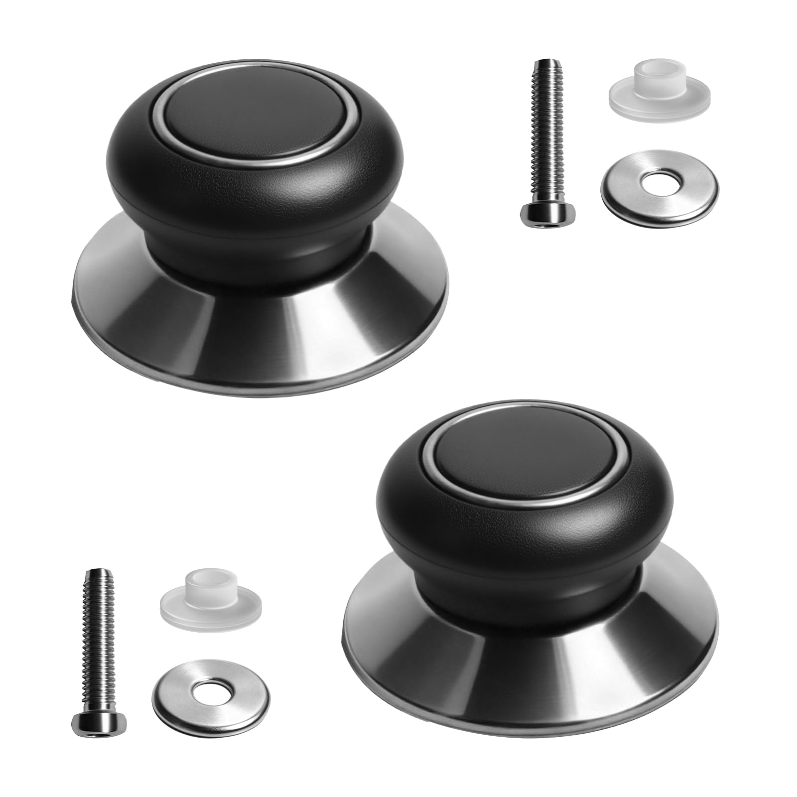 2Pcs Pot Lid Knobs, Bakelite Pot Lid Handle, Heat Resistant and Prevent Static Electricity, Great for Slow Cookers, Casserole Kettle Cover Glass Saucepan and Kitchen Cookware Covers